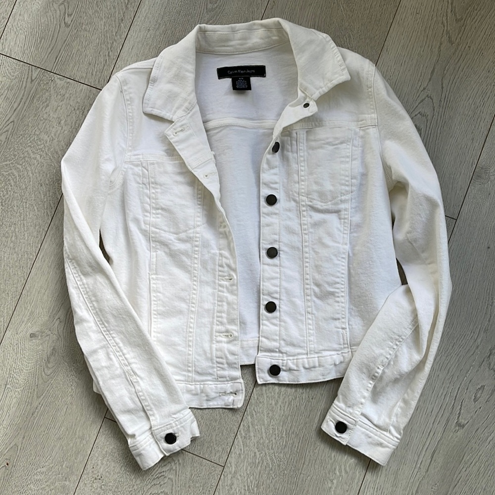 Calvin Klein Jean Jacket Size 8 White